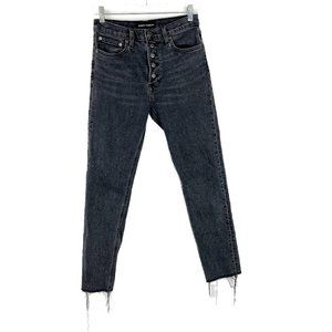 Aritzia Denim Forum The Yoko High Rise Slim Jeans Faded Black Size 27 EUC T2556